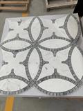 Volakas white and grey marble mosaic tiles
